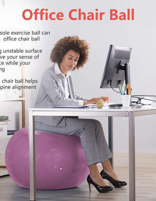 Load image into Gallery viewer, Exercise Ball for Balance Stability Fitness Workout Yoga Pilates at Home Office &amp; Gym with Inflator Pump
