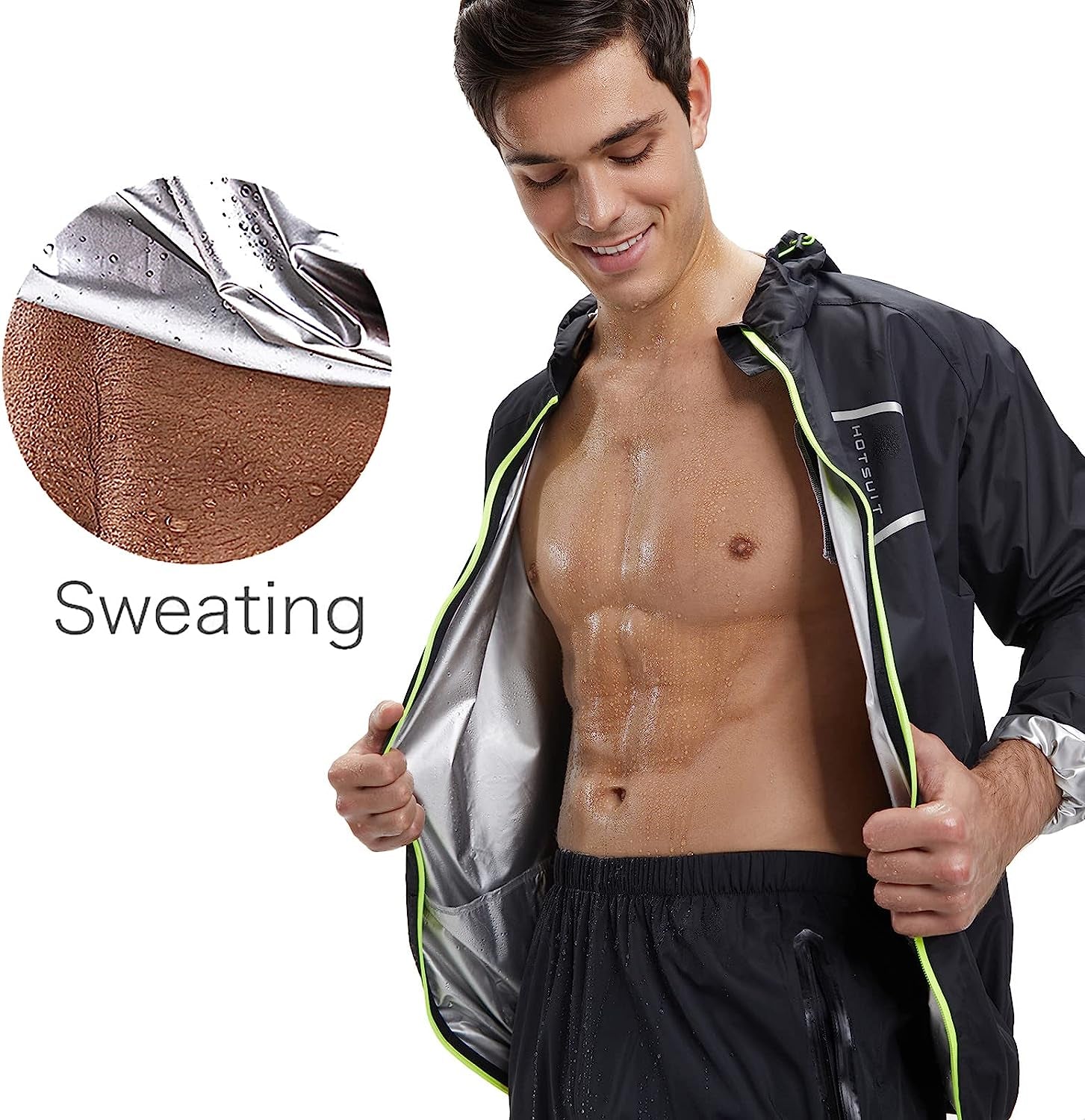 Sauna Suit Men anti Rip Boxing Sweat Suits Exercise Workout Jacket