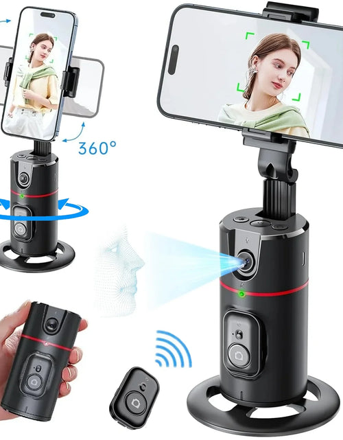 Load image into Gallery viewer, Auto Face Tracking Phone Holder Tripod, No App Required, 360° Rotation Smart Face Body Tracking Tripod Selfie Phone Camera Stand for TIK Tok, Vlog, Live Streaming, Youtube Video
