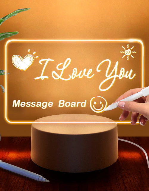 Load image into Gallery viewer, Transparent Message Board Night Light Glowing Memo Acrylic LED Ambient Lights Daily Moment Note Board Erasable Room Decor Gift
