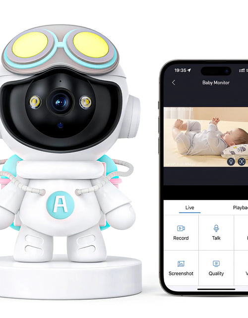 Load image into Gallery viewer, Baby Monitor, 360° Wireless 5G Nanny Cam with Safety Alerts, 4MP HD Wifi Camera for Human &amp; Pet Detection, Home Security Camera with Two-Way Audio, Motion Tracking, IR Night Vision, Sleep Tracking
