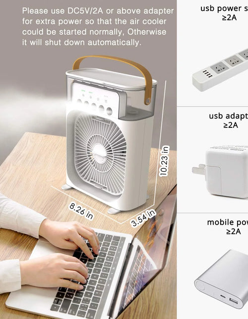 Load image into Gallery viewer, Silent Electric Fan Mini Air Conditioner Large Air Conditioner Fan Humidifier Potable Ac Indoors Aircondition Cooling Home Room
