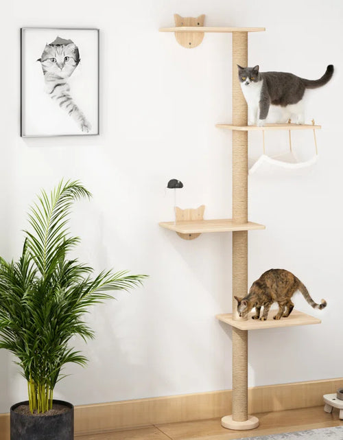 Load image into Gallery viewer, Damyanti Wall-Mounted Cat Tree Shelved 6 Pcs Climbing Center
