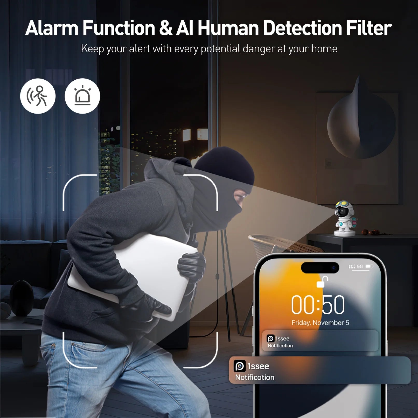 Baby Monitor, 360° Wireless 5G Nanny Cam with Safety Alerts, 4MP HD Wifi Camera for Human & Pet Detection, Home Security Camera with Two-Way Audio, Motion Tracking, IR Night Vision, Sleep Tracking