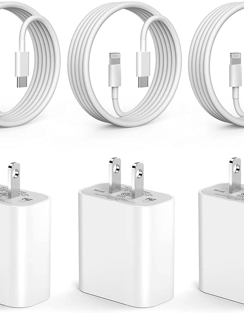 Load image into Gallery viewer, Iphone Fast Charger, 3 Pack [Apple Mfi Certified] 20W Type C Charger Block with 6FT USB C to Lightning Fast Charging Data Sync Cable Compatible for Iphone 14 13 12 11 Pro Max XS XR X (White）
