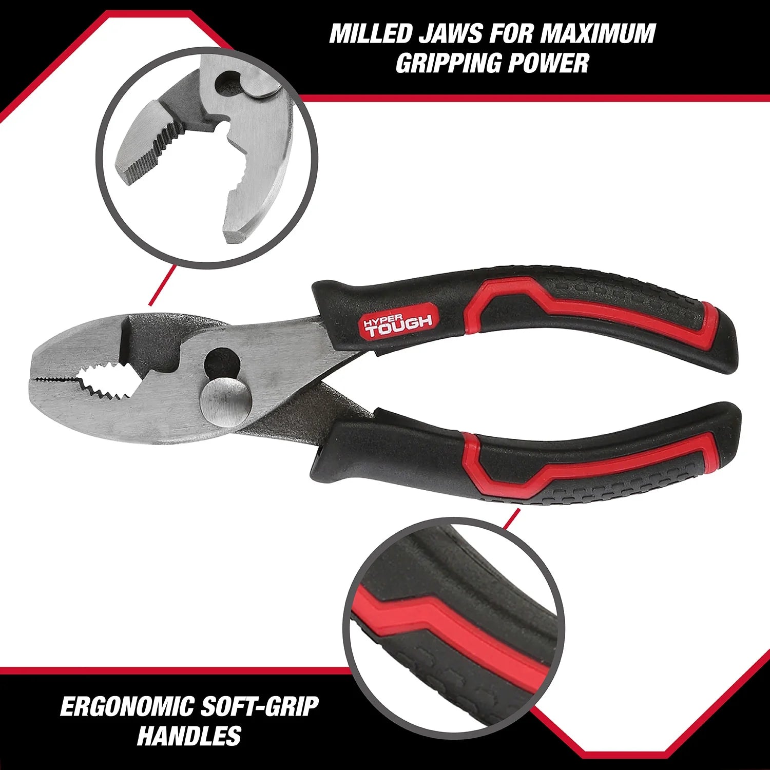 6" Standard Slip Joint Pliers , Ergonomic Handle, 2-Position Jaw